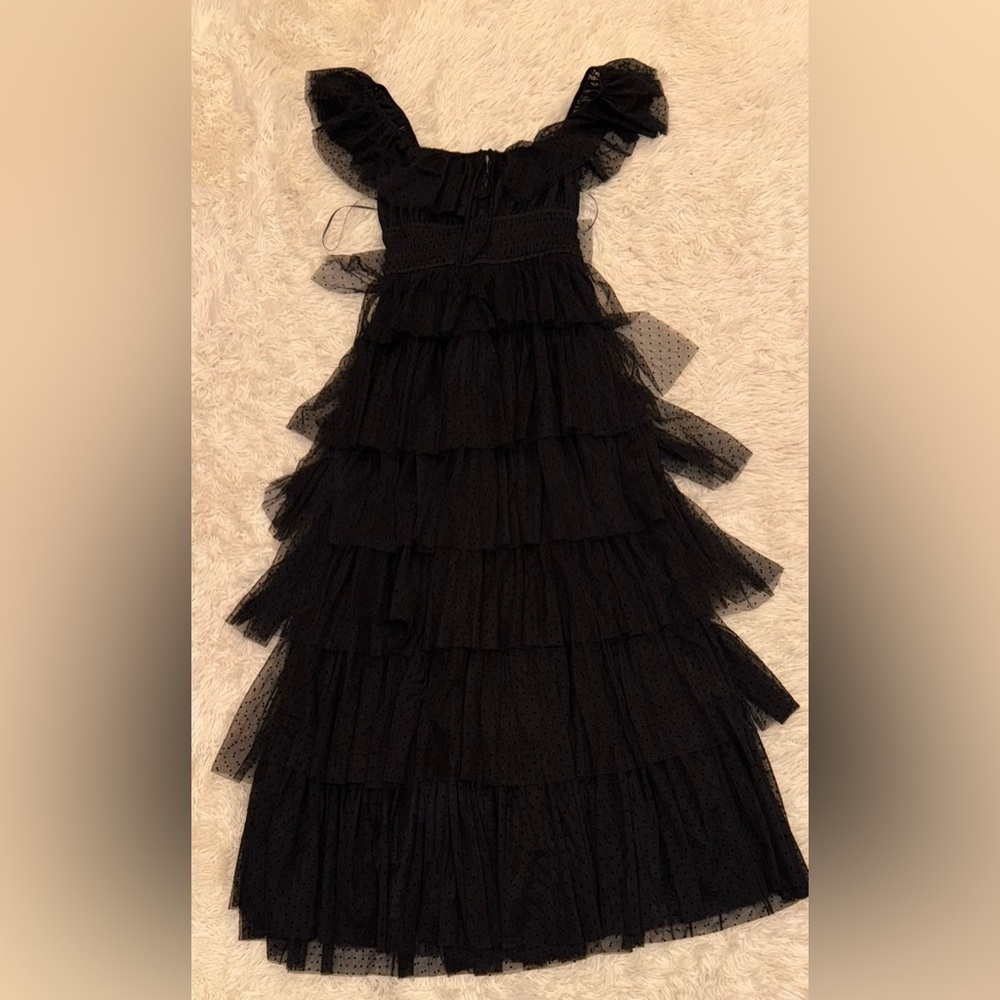 NEW Petal & Pup Belle Swiss Dot Tulle Tiered Maxi Dress sz L - Picture 4 of 7